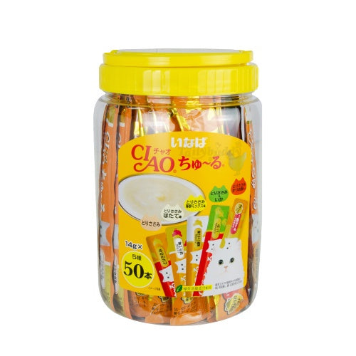 Ciao Churu Flavored Cat Treat with Real Ingredients 50 Sticks