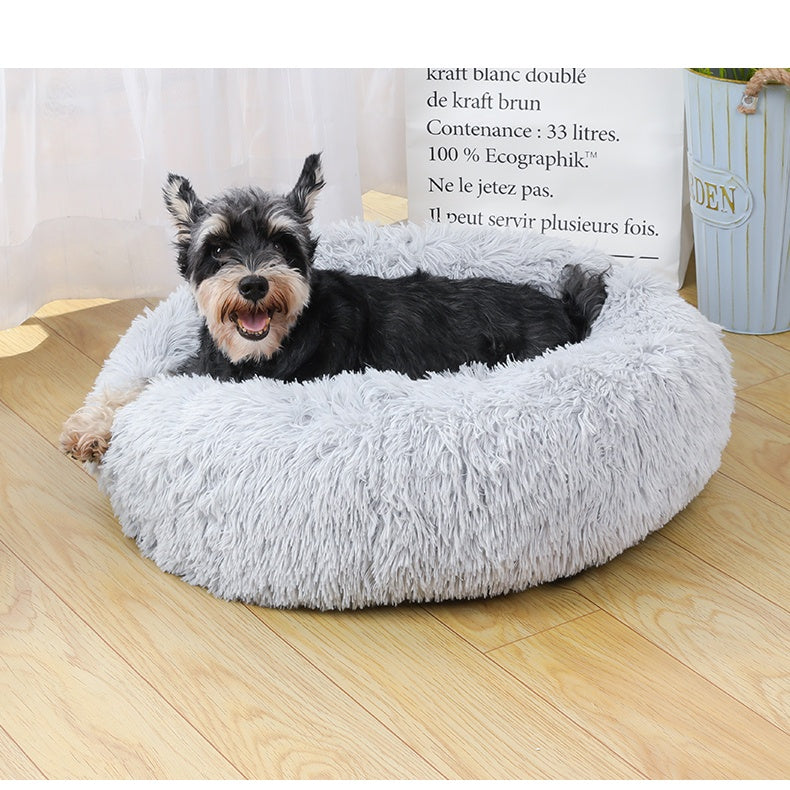 Cozy Soft Cushion Plush Pet Donut Bed 50cm/60cm/80cm/100cm for All Dog and Cat Breeds