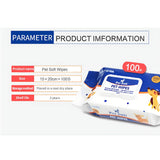 Pet Soft Gentle Cleansing Hypoallergenic Wet Wipes for Dogs and Cats 1 x Pack - 100 Sheets