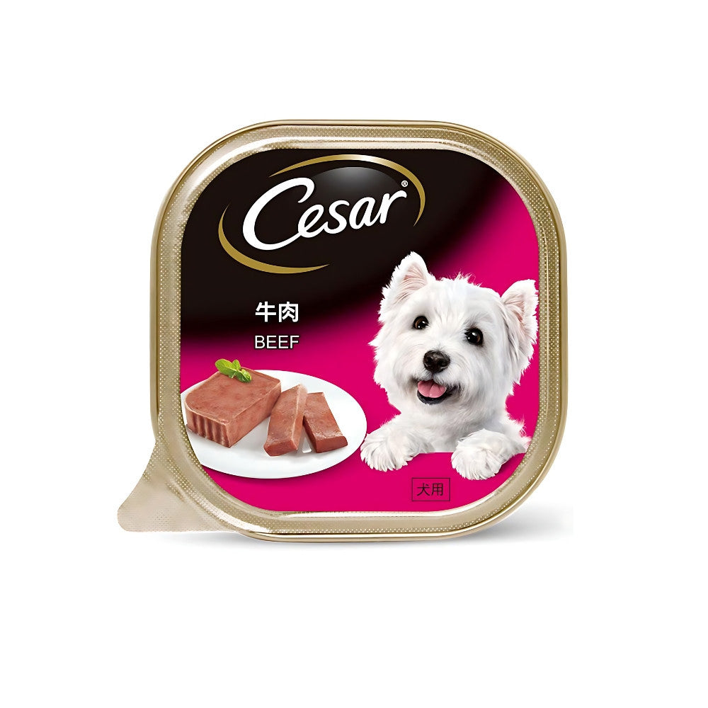 Cesar Dog Tray Wet Food 85g 100g Beef Lamb Chicken Roast Turkey & Vegetable Chicken & Vegetable Chicken & Cheese Beef
