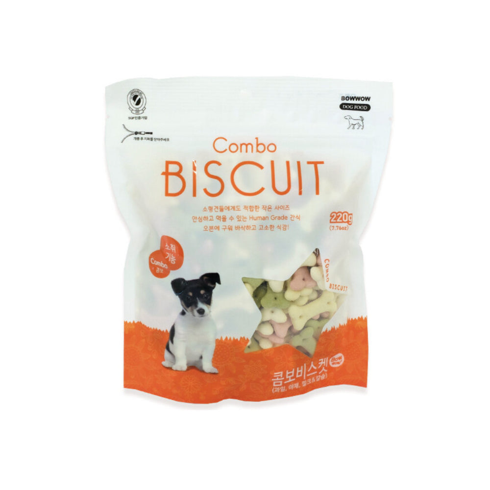 Bow Wow Dog Treats 150g 220g 350g  Mixed Snacks Mixed Cut  Combo Biscuit  Milk & Calcium Fruity Biscuit Strawberry