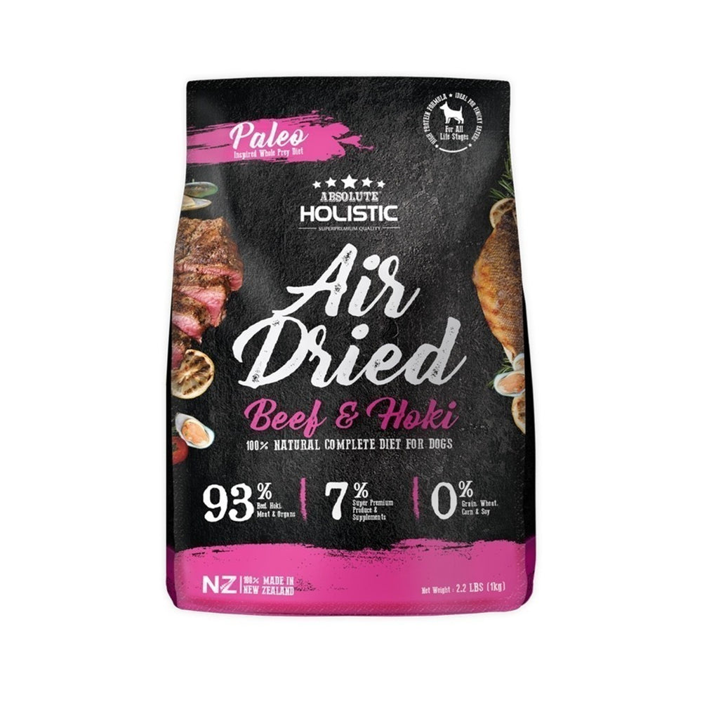 Absolute Holistic Air Dried Dog Dry Food 1kg Natural Ingredients Easy Digestion Premium Quality Nutritious Flavors