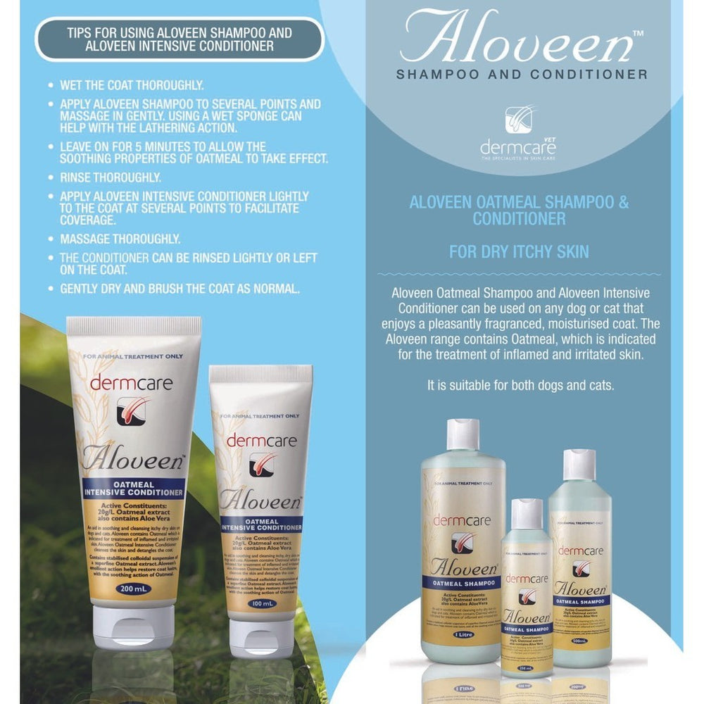 Dermcare Malaseb Medicated Shampoo 200ml-1L Aloveen Oatmeal Shampoo and Conditioner 500ml-1L Effective Pet Care Solution