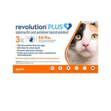 Revolution Plus x 3 tubes/box Effective  Flea Tick Heartworm Treatment for Cats Vet-Recommended Solution