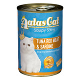 [Bundle of 24] Aatas Cat Soupy Stew Tuna Red Meat In Gravy 400g With Sardine Chicken Vegetable Shredded Tuna Grain Free