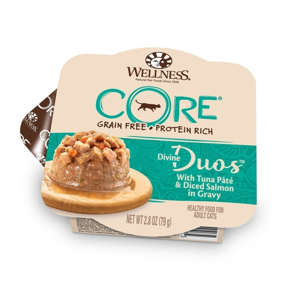 Wellness Core Divine Duos Wet Cat Food 2.8oz Grain-Free Delicious Nutritious Tasty Premium Quality Food for Cats