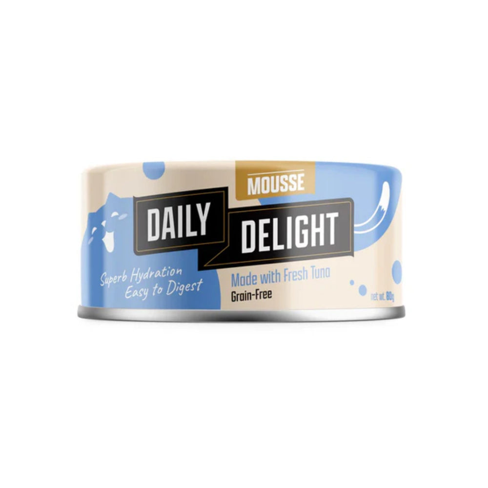 [Bundle of 24] Daily Delight Mousse Wet Cat Food 70g/80g Grain Free Healthy Easy to Digest Super Hydration Made Fresh