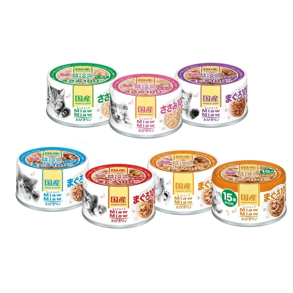 Aixia Miaw Miaw Tobikiri Wet Cat Canned Food 60g Tuna And Chicken Fillet Based With Jelly 15 Years Cat Good Quality