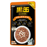 Aixia Kuro Can Pouch 70g Tuna Whitebait DriedSkipjack Sole Fish Salmon 15 Years Mature Cat Rich in Vitamins & Minerals