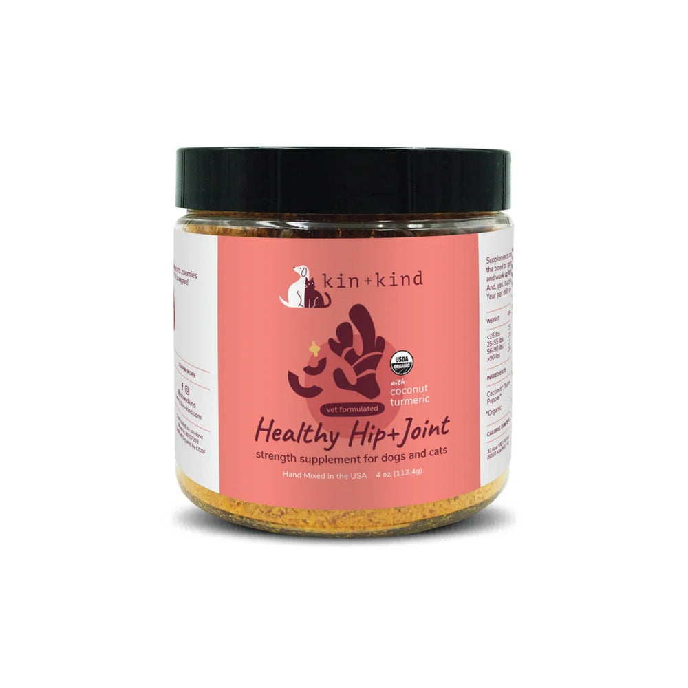 Kin+Kind Organic Healthy Supplement for Dogs & Cats Hip+Joint Skin+Coat Immunity Coconut Oil Healthy Poops Healthy Calm