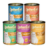 [Bundle of 24] Aatas Cat Soupy Stew Tuna Red Meat In Gravy 400g With Sardine Chicken Vegetable Shredded Tuna Grain Free