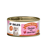 [Bundle of 24] Sparkles Gravylicious Jellylicious Cat Caned Wet Food 80g Can Chicken Tuna with Salmon Healthy Nutritious
