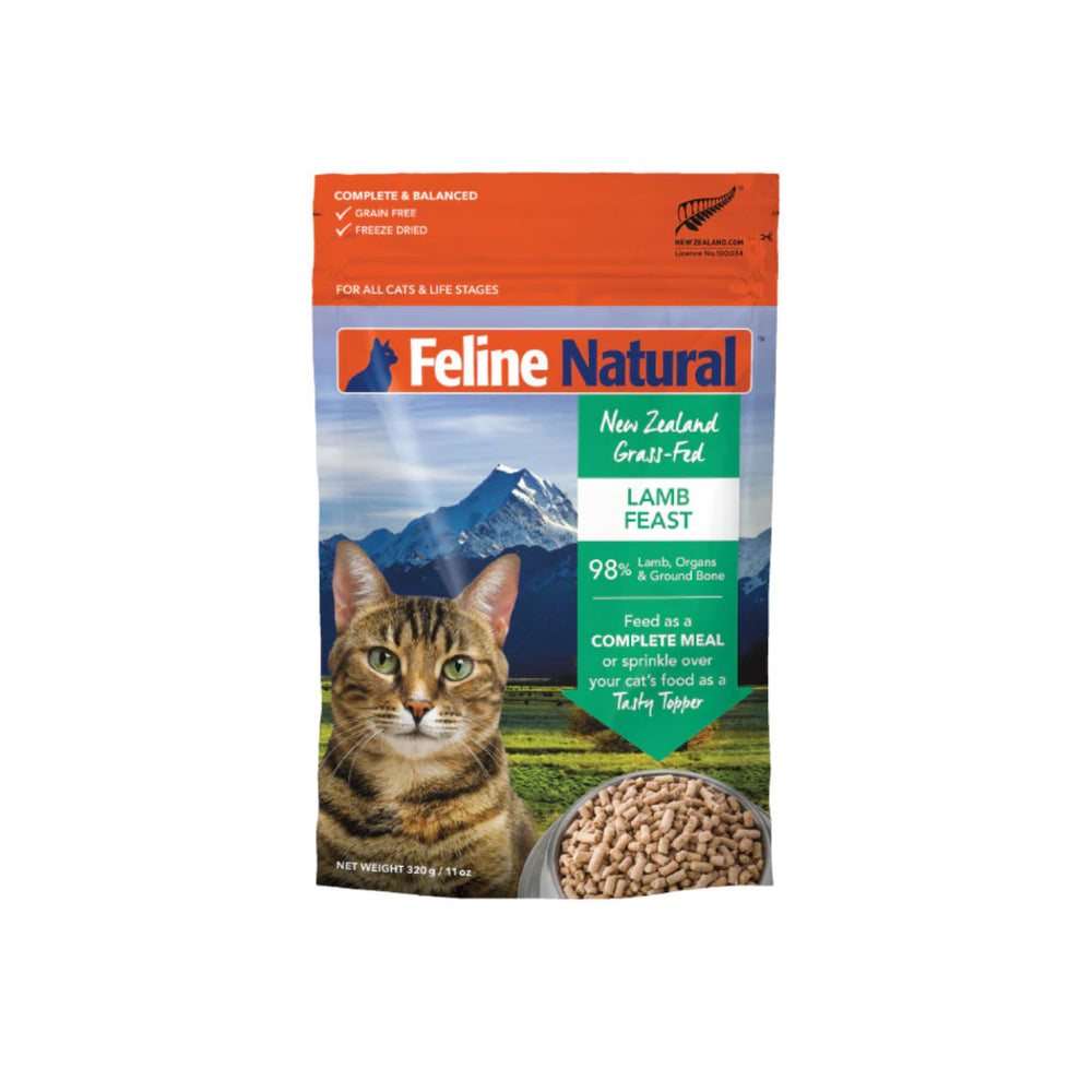 Feline Natural Freeze Dried Cat Food 320g Lamb Chicken Salmon Beef & Hoki Premium Ingredients Cat Food Variety Pack