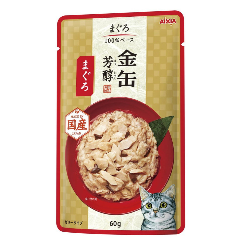 Aixia Kin Can Rich Pouch Cat food 60g Tuna Dried Skipjack Tuna Chicken Tuna Rich in Sauce Tuna Skipjack Tuna 15 Years