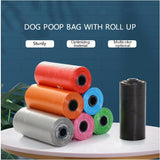 Colored Dog Poop Bag 15pcs/roll and  Easy Dispenser