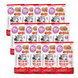 [Bundle of 12] Aixia Miaw Miaw Juicy Pouch And Juicy Meat And Fish Mix Wet Cat Food 70g Tuna Based Soft Jelly Meat