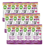[Bundle of 12] Aixia Miaw Miaw Juicy Pouch And Juicy Meat And Fish Mix Wet Cat Food 70g Tuna Based Soft Jelly Meat