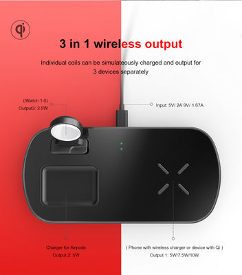 3 in 1 Apple Wireless Charger WA06
