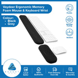 Vaydeer Ergonomic Memory Foam Mouse& Keyboard Wrist Rest Palm For Gaming And Working