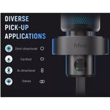 FIFINE A9 RGB Microphone 4 Types Of Directional With Quick Mute Button For Gaming Podcasting Recording