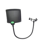 Pop Filter U Windscreen Microphone Shield Double Layer Metal Mesh