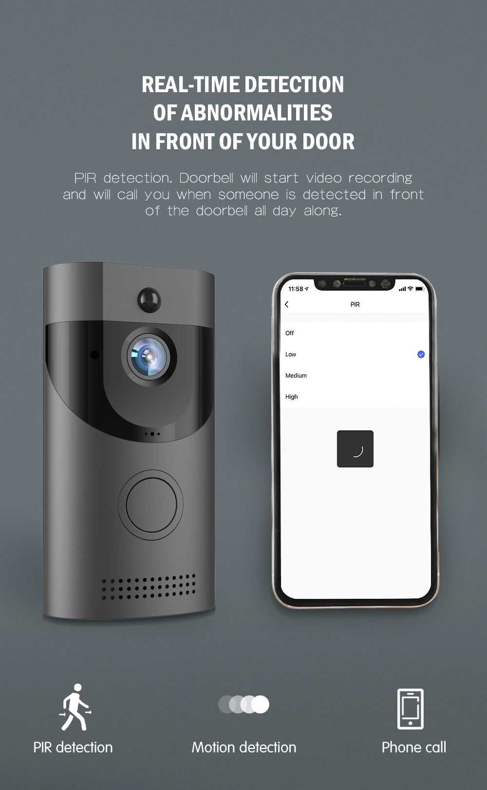 Wireless Smart Video Door Bell With Chime B30 Mobile Phone Remote Video Call Real-Time Remote Monitoring Waterproof