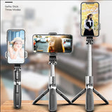 L02 3 in1 Multifunction Mobile Phone Tripod Selfie Stick bluetooth monopod 360° rotation portable extendable