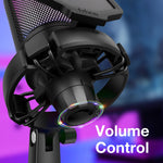FIFINE A6 RGB USB Condenser Microphone with Mute Button & Gain Control, for Gaming, Streaming, Podcasting