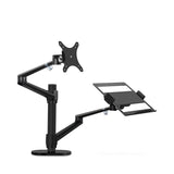 Aluminum Height Adjustable Desktop Monitor Laptop Dual Arm 17-32 inch Monitor Holder 12-17 inch Office Stand Up Desk Mount