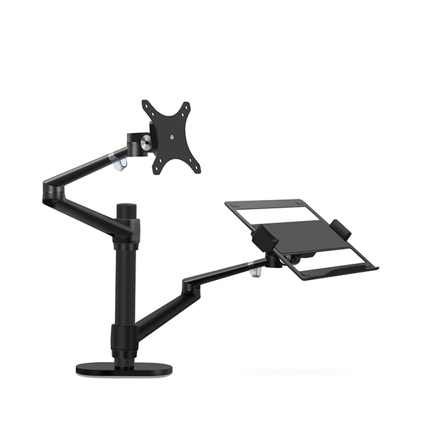 Aluminum Height Adjustable Desktop Monitor Laptop Dual Arm 17-32 inch ...