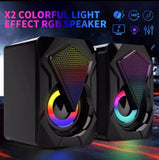 Colorful LED Light PC Speaker Wired USB Power Computer RGB LED Gaming Speaker PS4 TV Desktop Xbox Laptop Phones X2