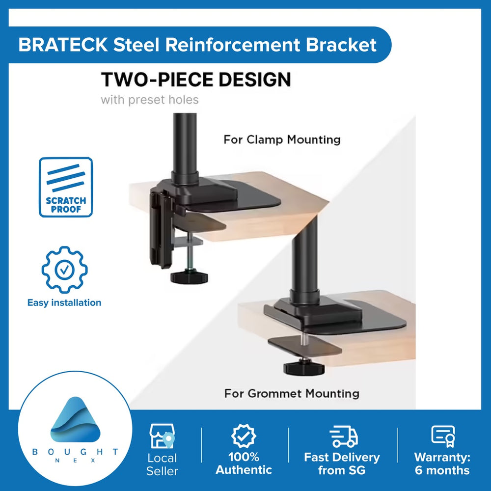 BRATECK Steel Reinforcement Bracket Mount Plate Monitor Mount Desk Stand Table top Protection Table Anti Deformation