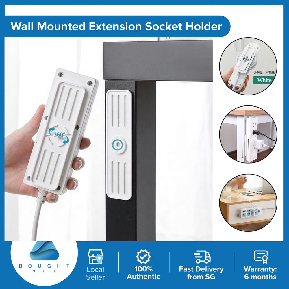 Wall Mounted Extension Socket Plug Holder Cable Management Rotatable Holder Power socket