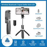 L02 3 in1 Multifunction Mobile Phone Tripod Selfie Stick bluetooth monopod 360° rotation portable extendable