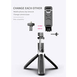 L02 3 in1 Multifunction Mobile Phone Tripod Selfie Stick bluetooth monopod 360° rotation portable extendable