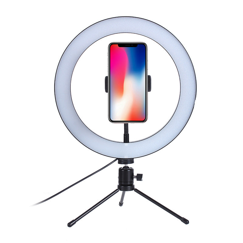 26cm Diameter LED Ringlight w Bluetooth Remote, Handphone Camera Clip 7-13cm Table Tripod Stand for Beauty Makeup